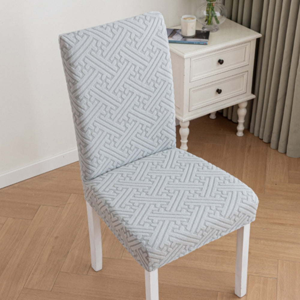 Silvra Elastic Lattice Dining Chair Cover Silver Haze