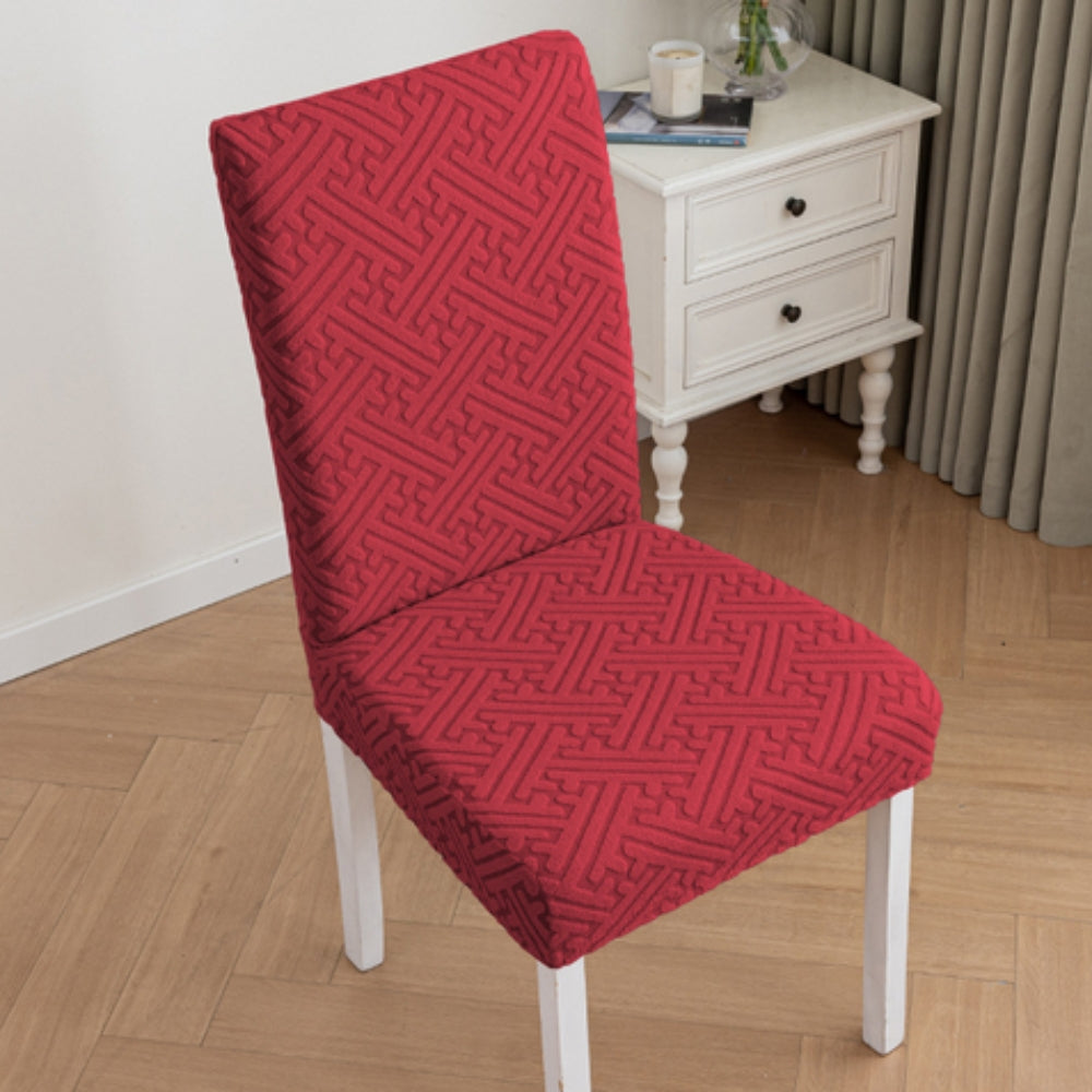 Silvra Elastic Lattice Dining Chair Cover Crimson Regal