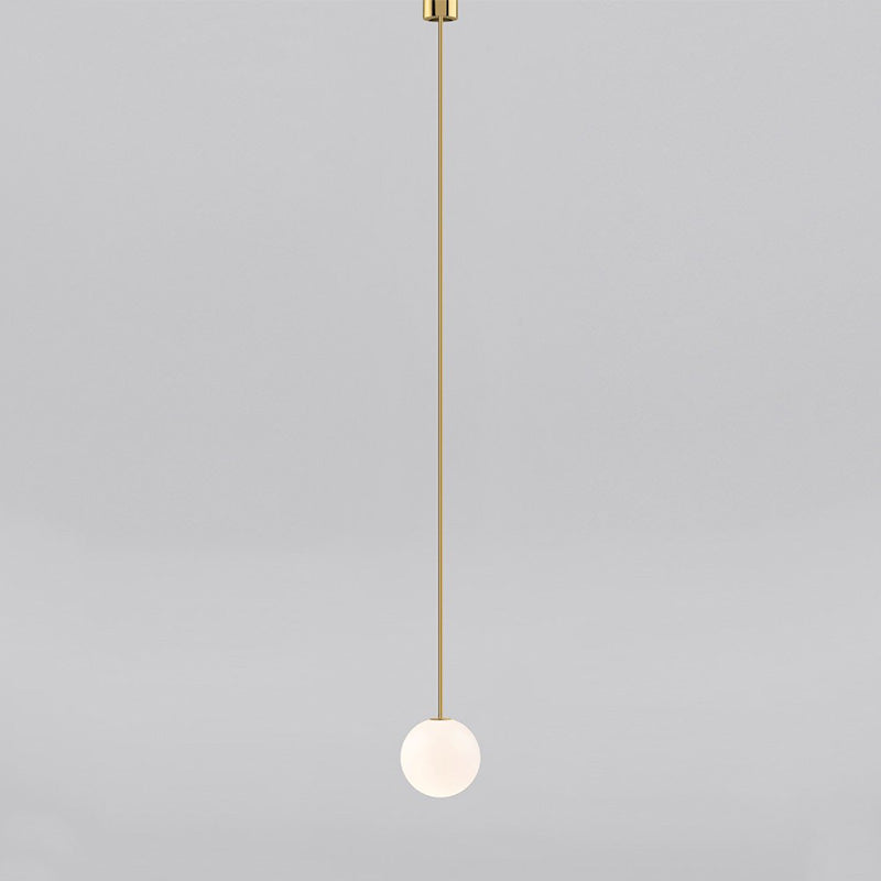 Single Globe Brass Pendant