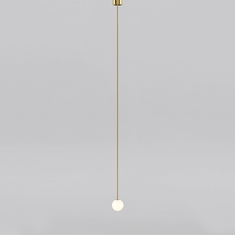 Single Globe Brass Pendant