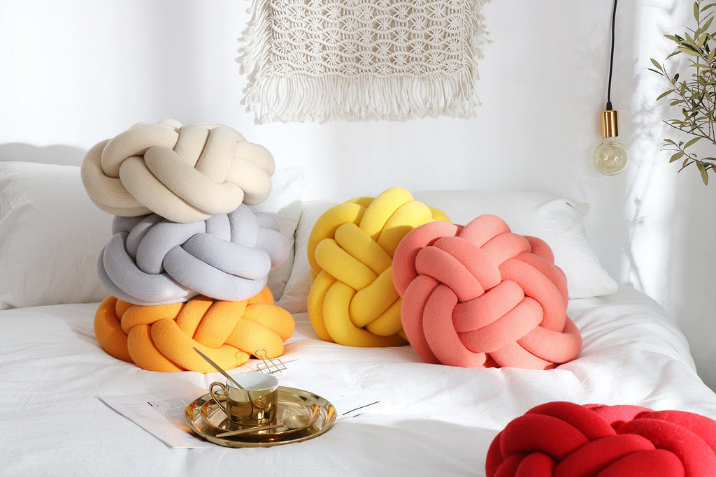 Six Knot Cotton Pillow