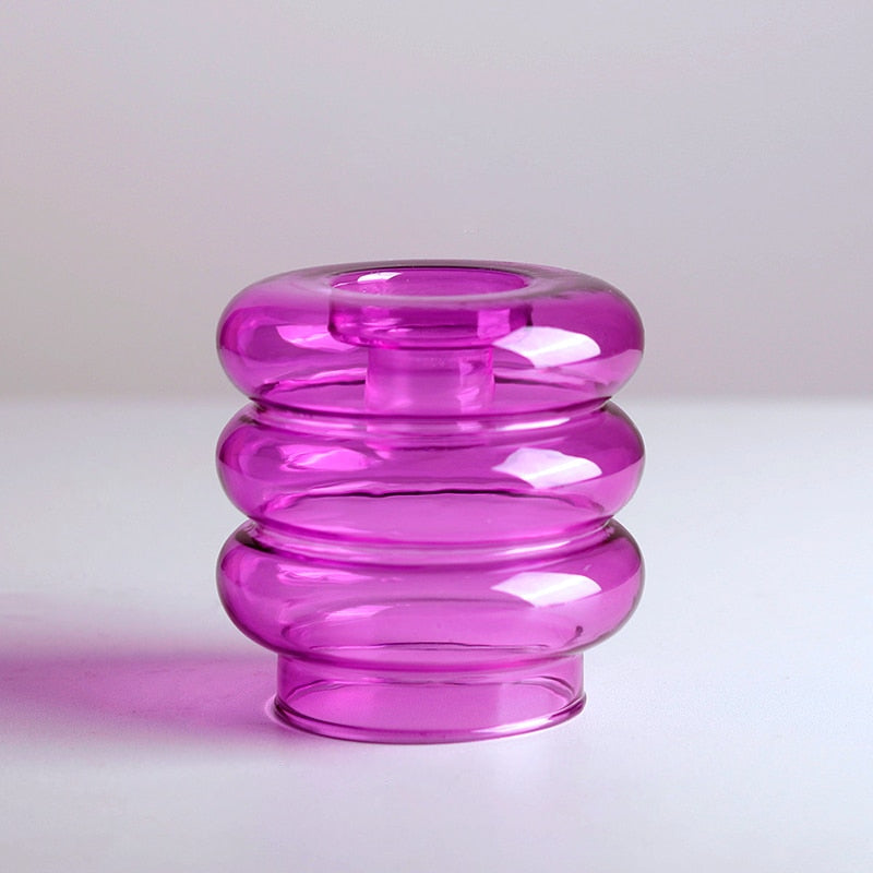 Skittles Glass Candle & Tealight Holders Fuchsia