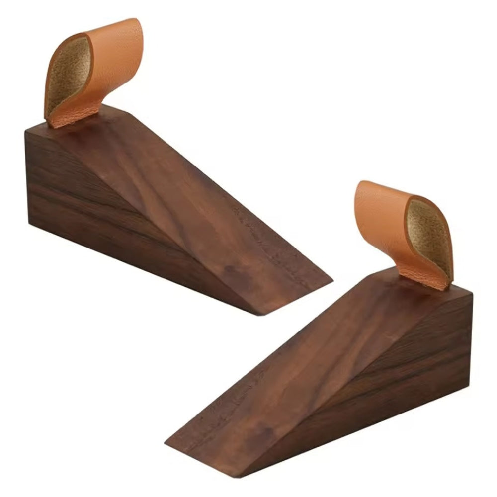 Sleek Wooden Door Stopper Dark Oak