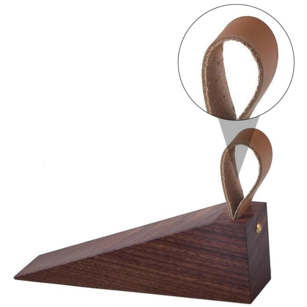 Sleek Wooden Door Stopper Walnut Oak