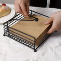 Modern Metal Napkin Holder Rack Black