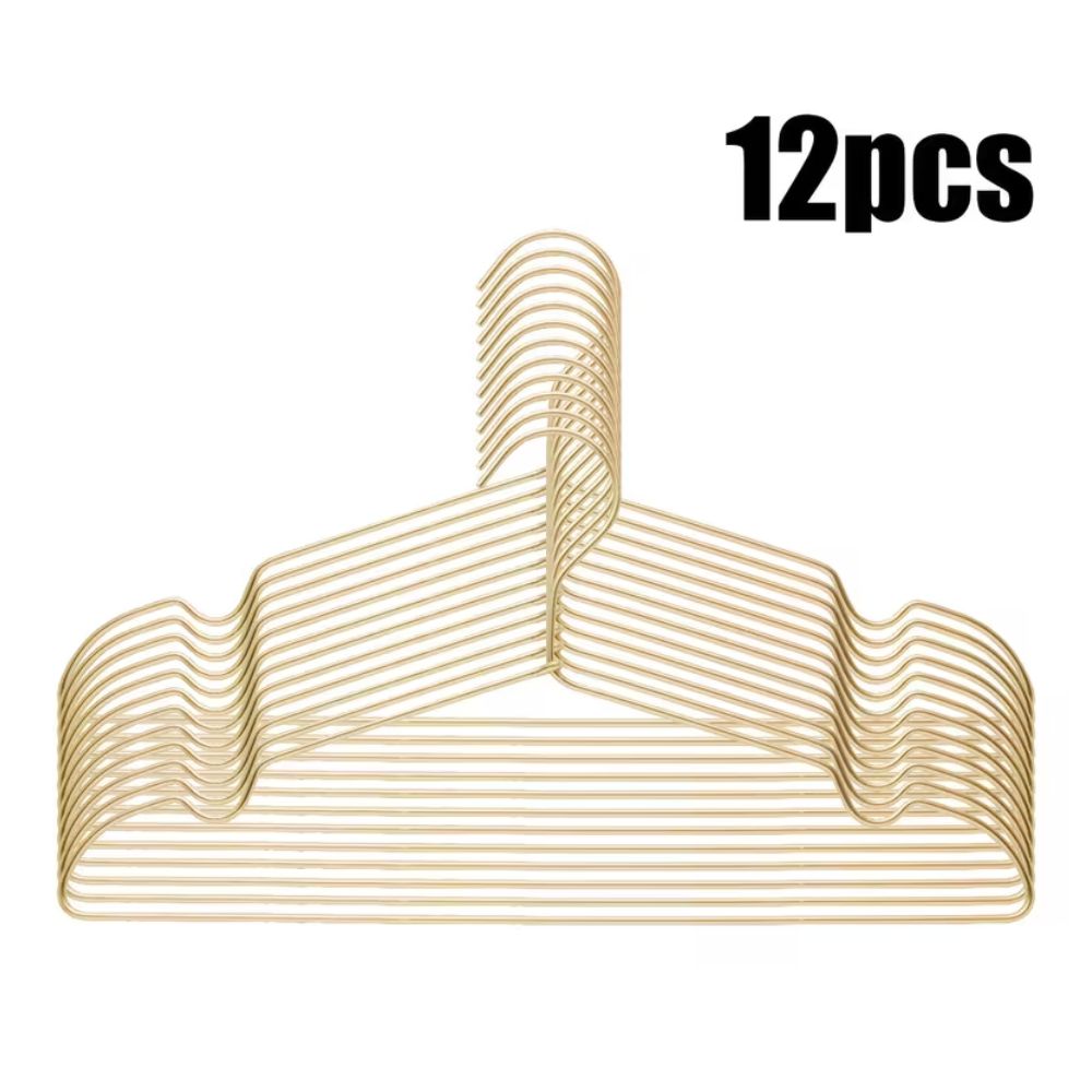 SlimLine Aluminum Clothes Hangers | 12pcs Set Gold