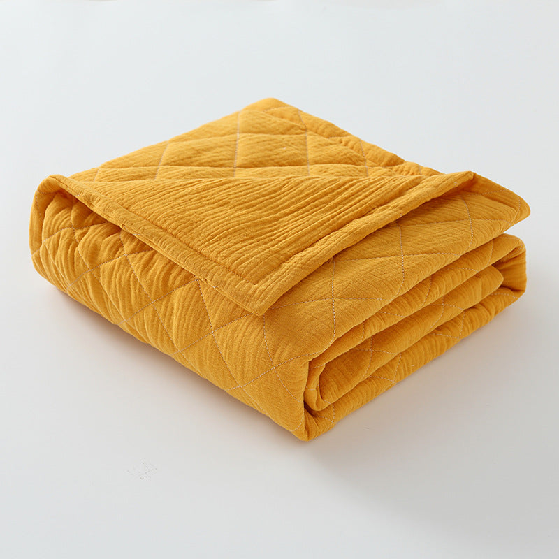 Cotton Muslin Baby Quilt – Soft & Lightweight Mustard