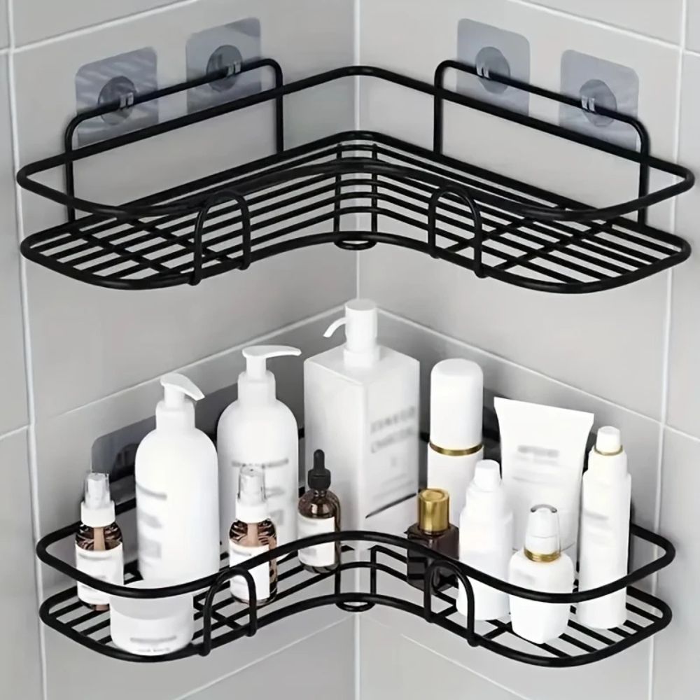 Bathroom Corner Storage Shower Caddy Black