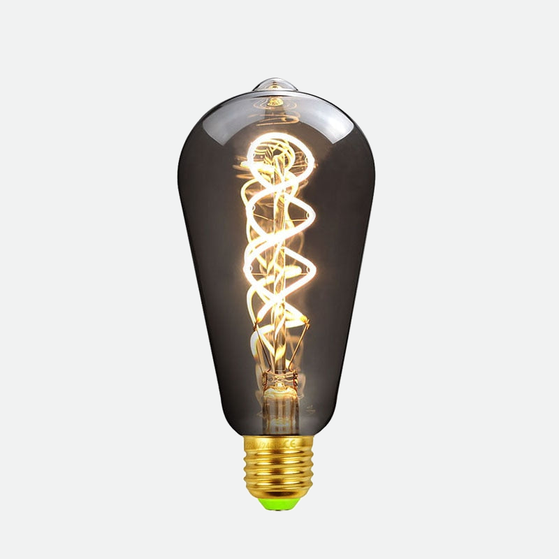 Smoke Led Spiral Filament Edison Bulb ST64