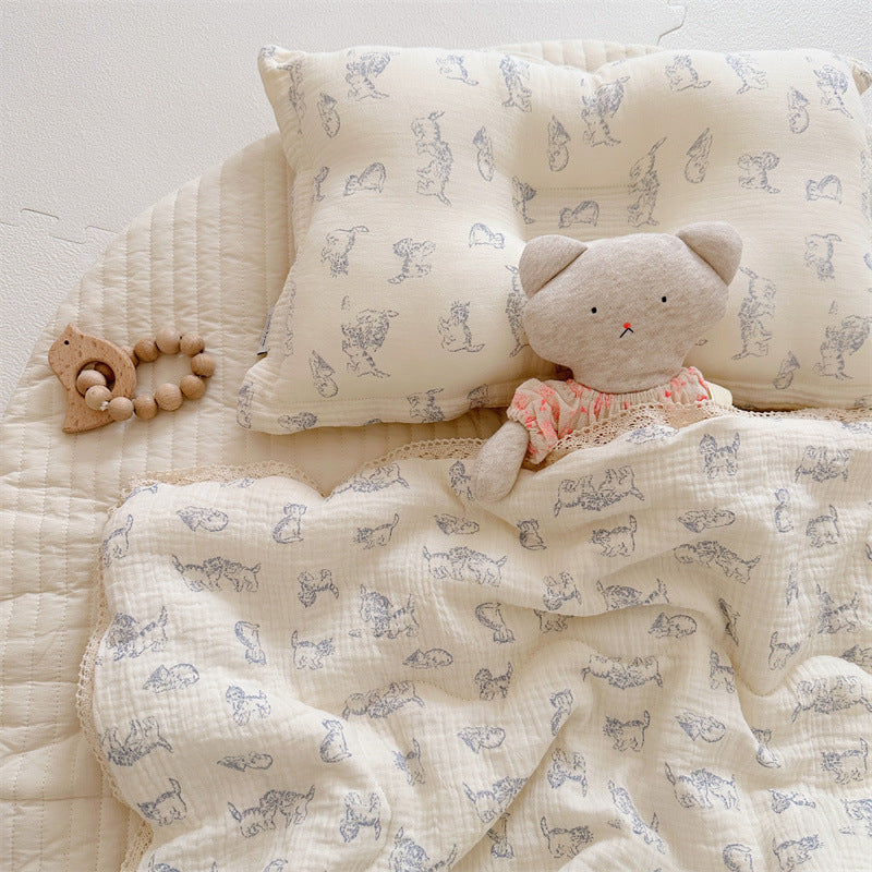 Animal Theme Comforter – Cotton Muslin Kitty