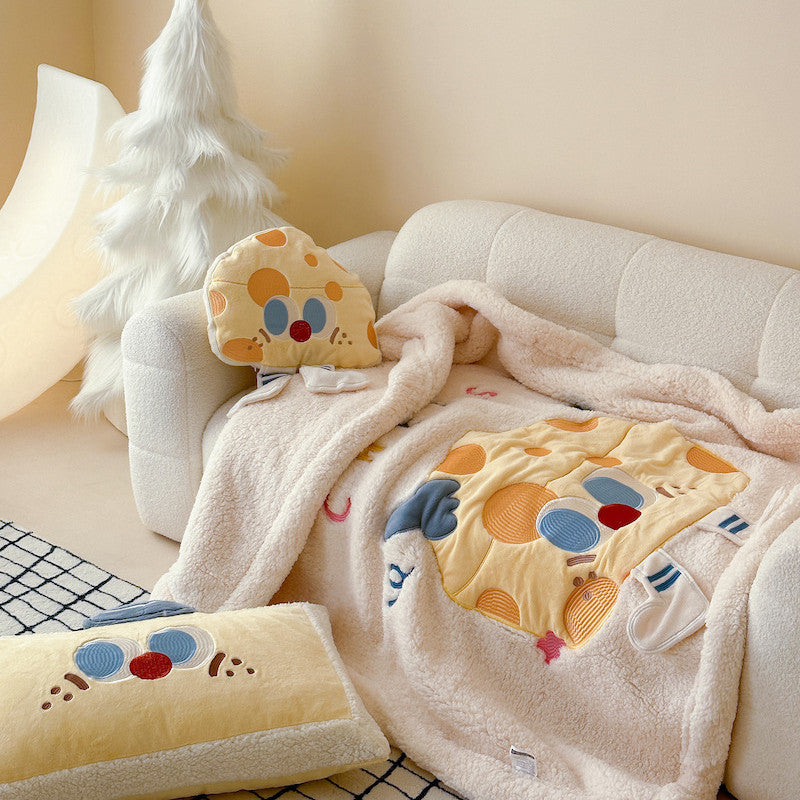 Plush Sherpa Baby Blanket – Food-Themed Designs