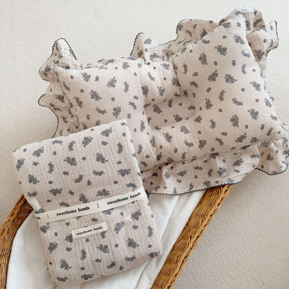 Floral Muslin Baby Blanket – Soft Cotton for Newborns & Kids Orchid