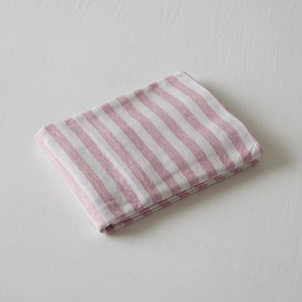 Soft Cotton Striped Pillowcase Pink