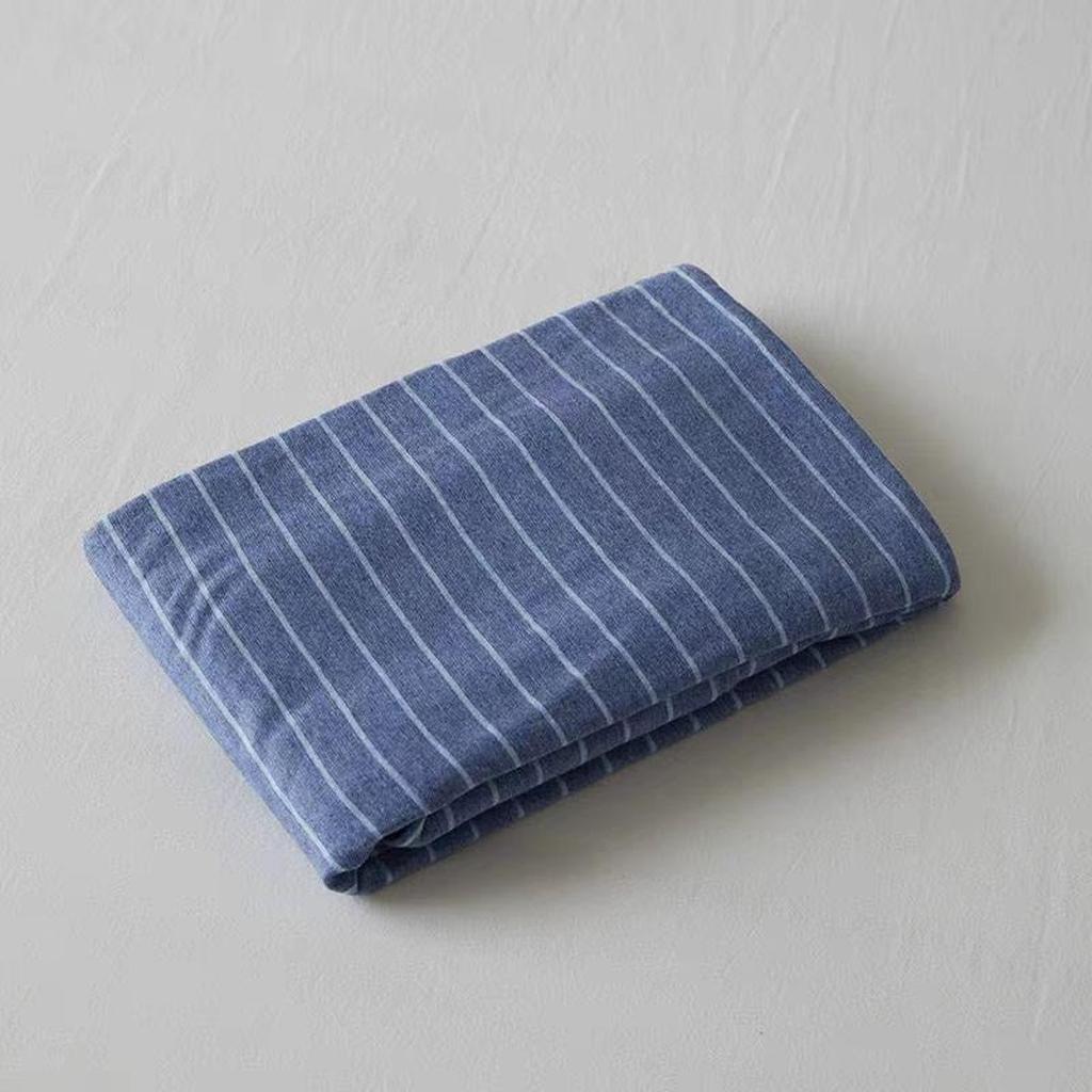 Soft Cotton Striped Pillowcase Navy