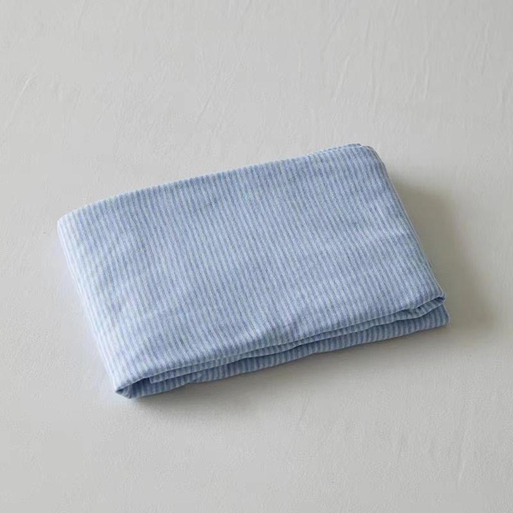 Soft Cotton Striped Pillowcase Baby Blue