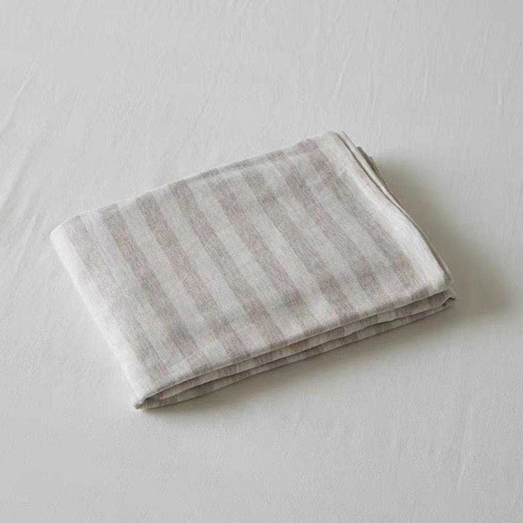 Soft Cotton Striped Pillowcase Light Coffee