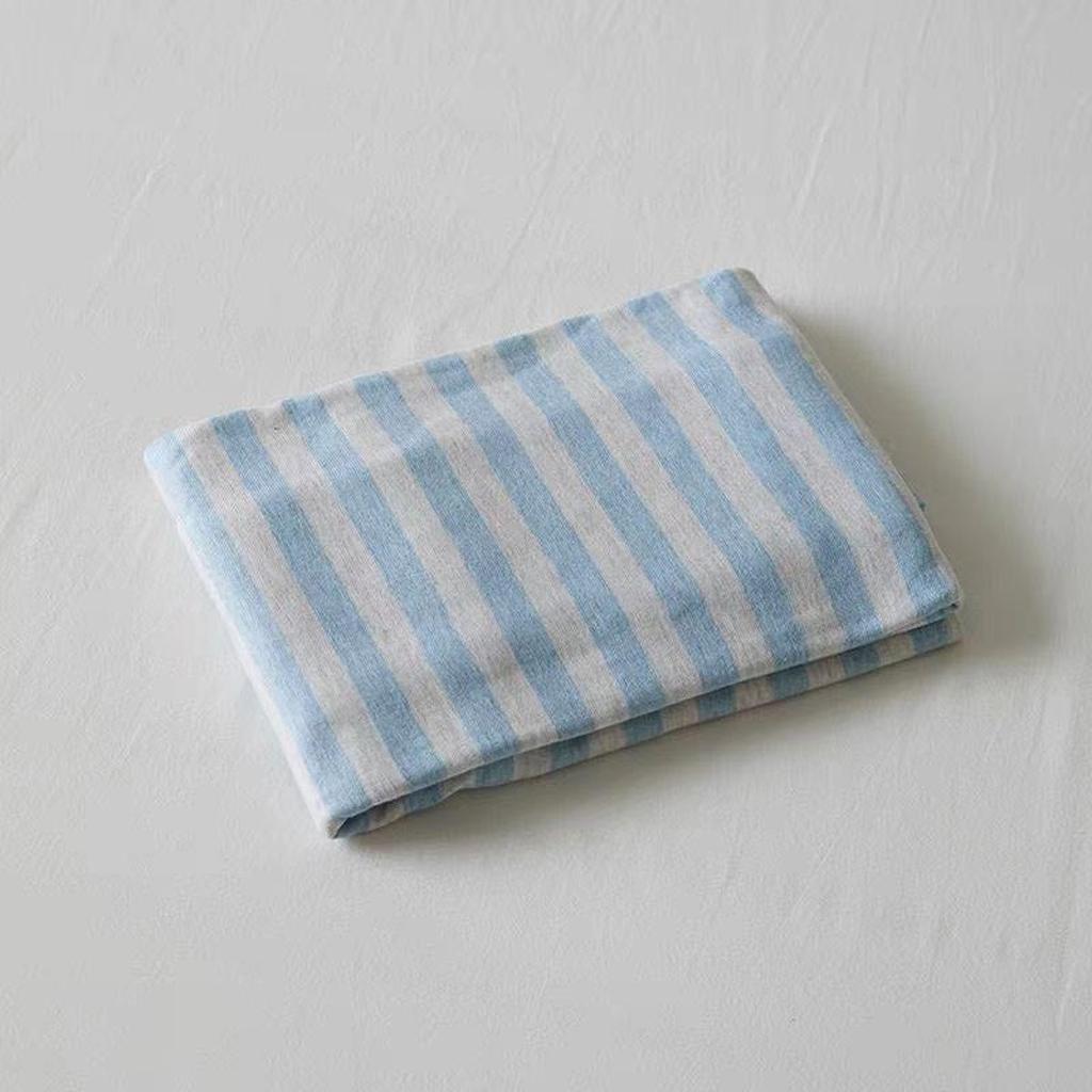 Soft Cotton Striped Pillowcase Blue