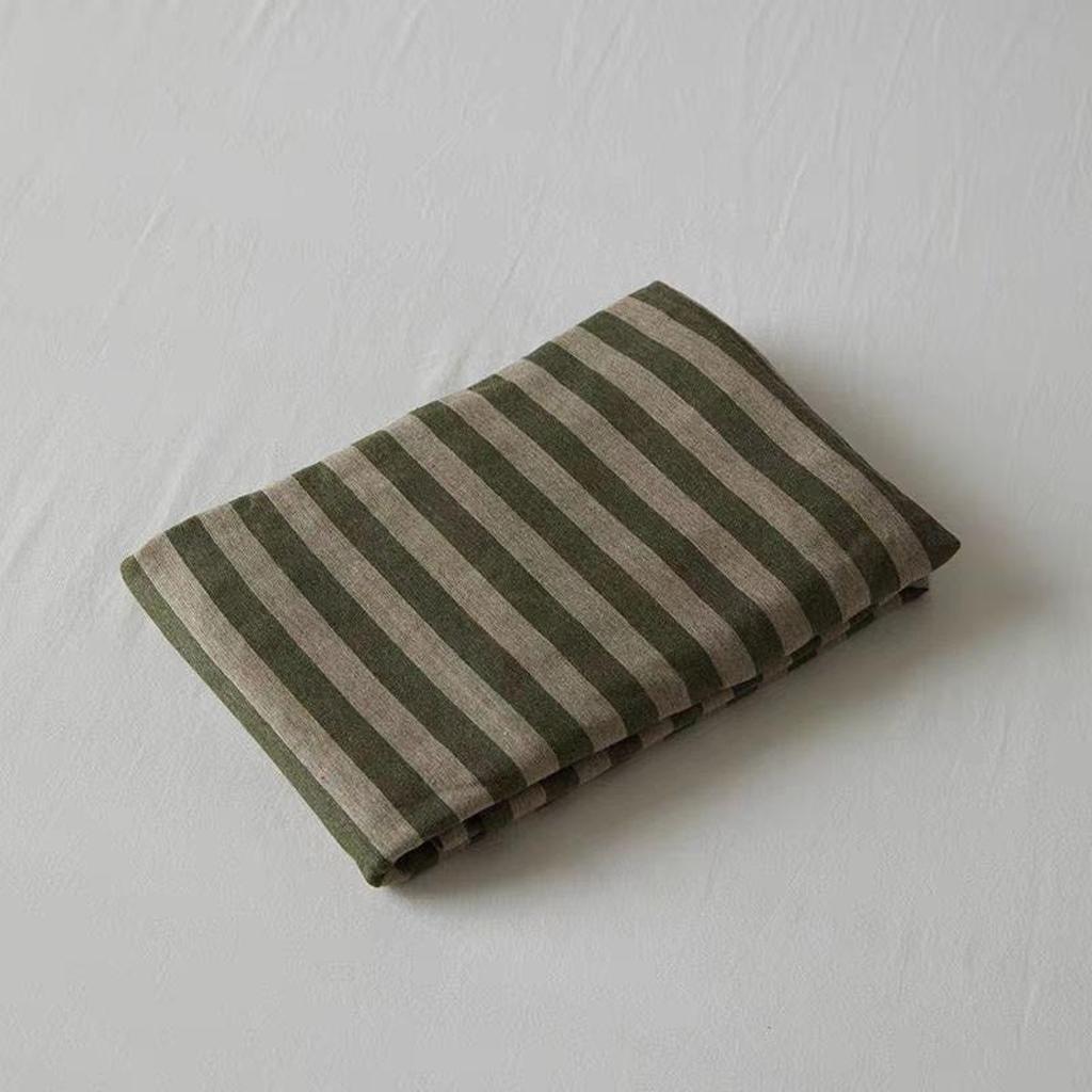 Soft Cotton Striped Pillowcase Green