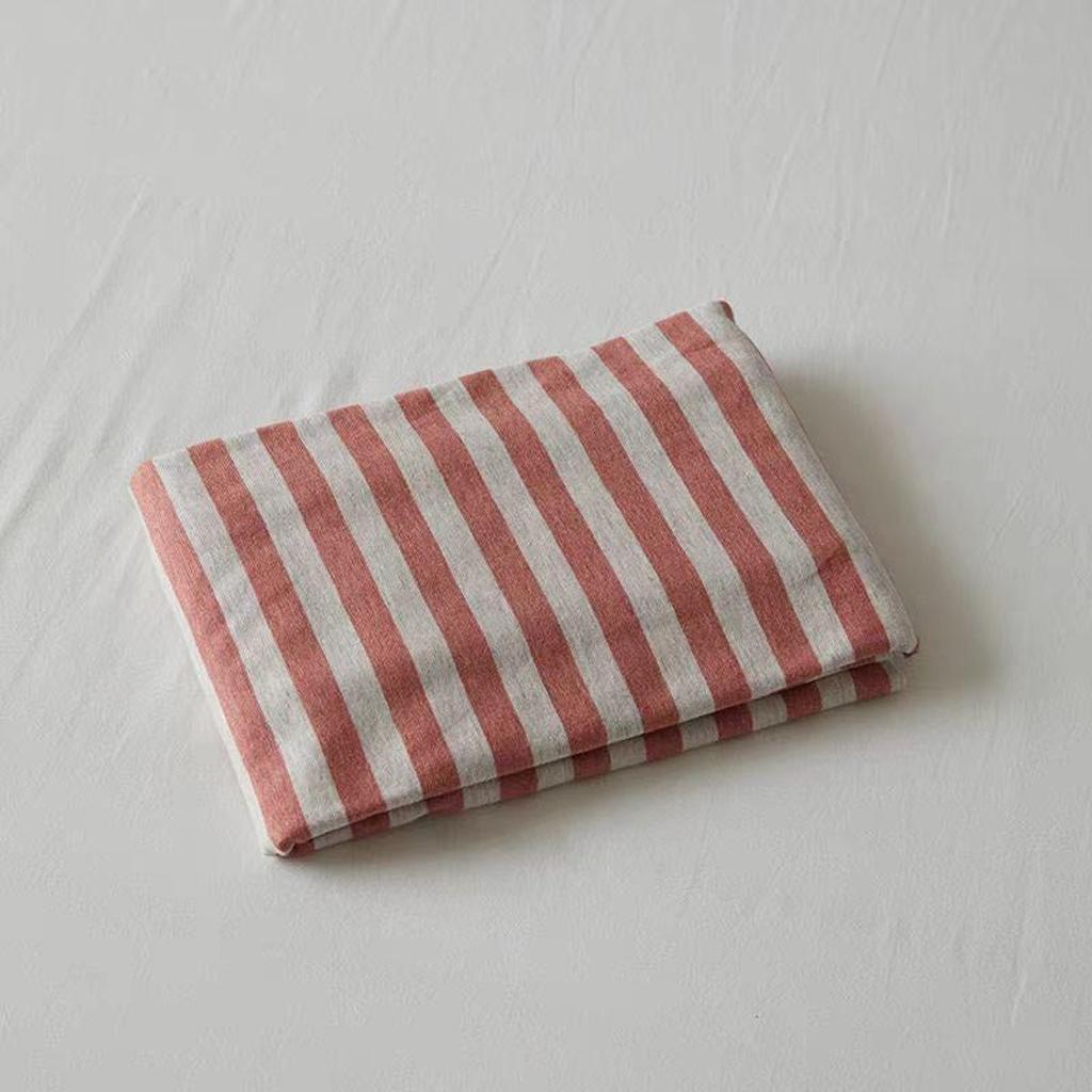 Soft Cotton Striped Pillowcase Orange Red