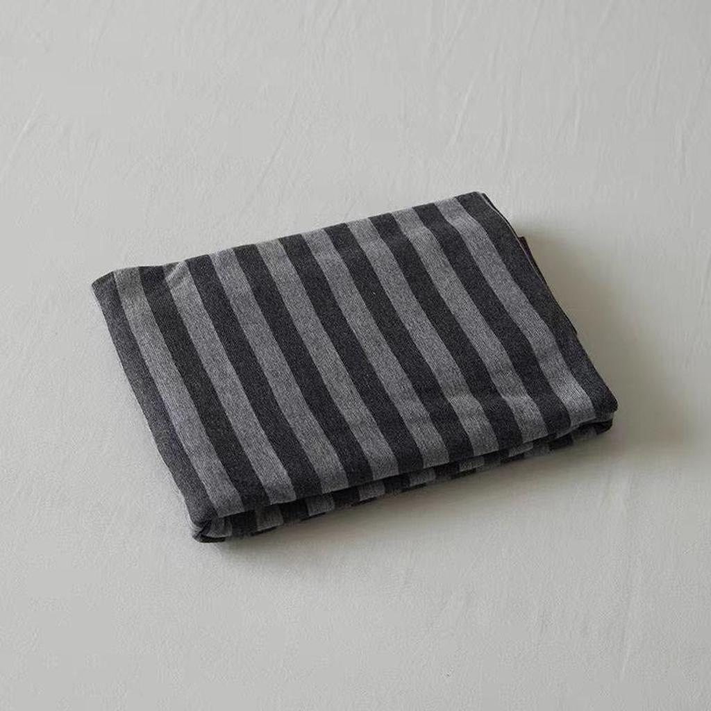 Soft Cotton Striped Pillowcase Carbon