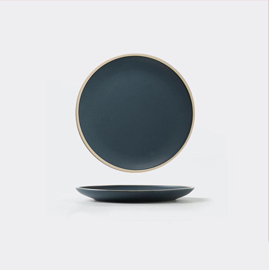 Soho Ceramic Stoneware Dinner Plates Navy 8 inch Plate