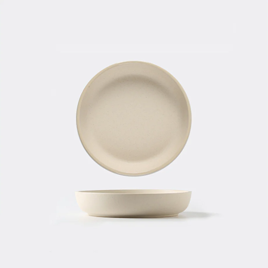 Soho Ceramic Stoneware Dinner Plates Ivory 8 inch Deep Plate
