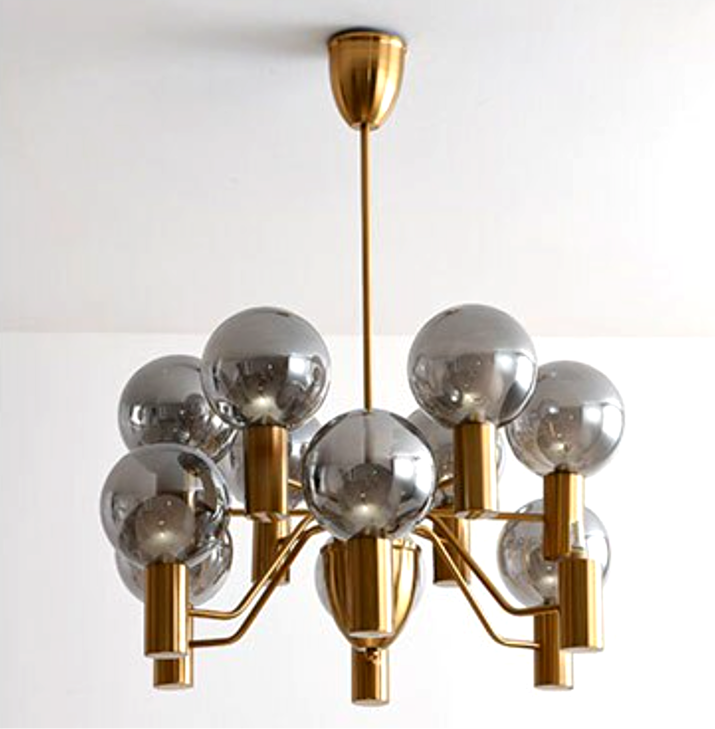Soiree Glass LED Chandelier Smoky 12 Light