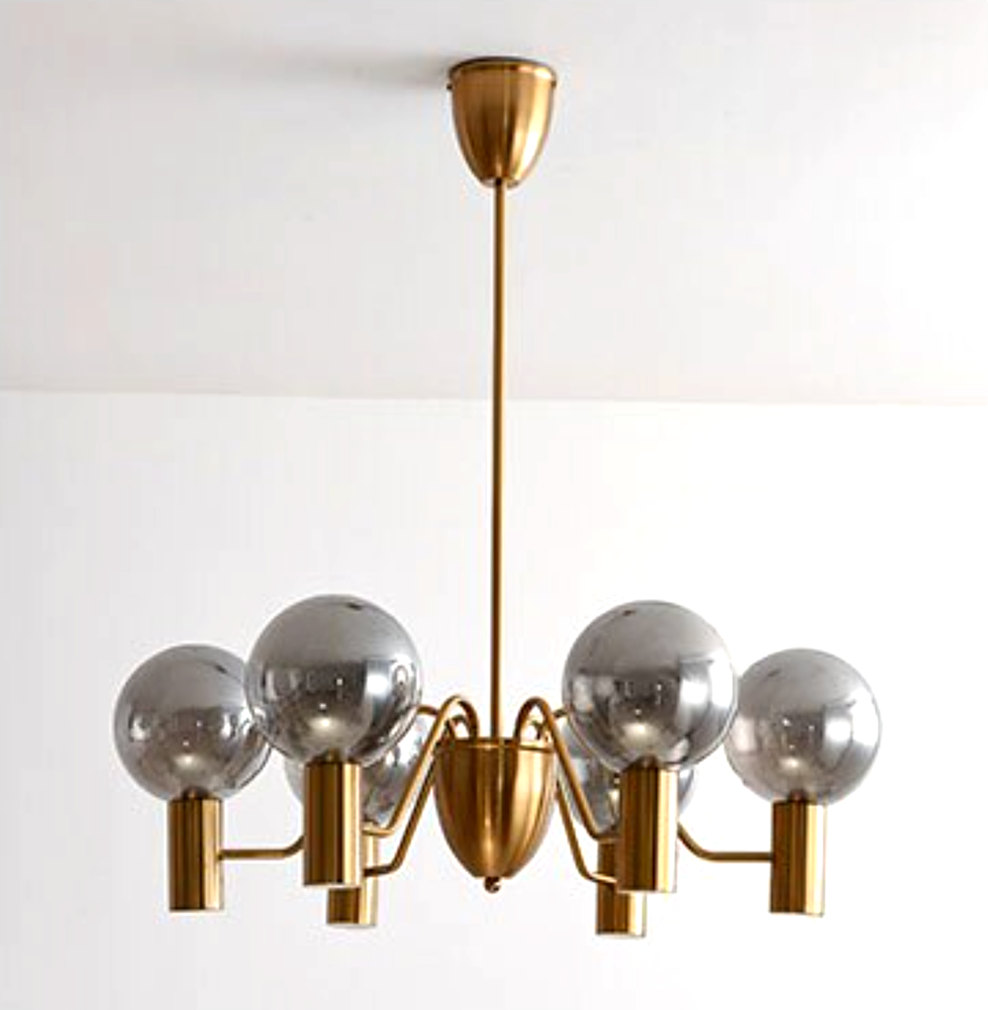 Soiree Glass LED Chandelier Smoky 6 Light