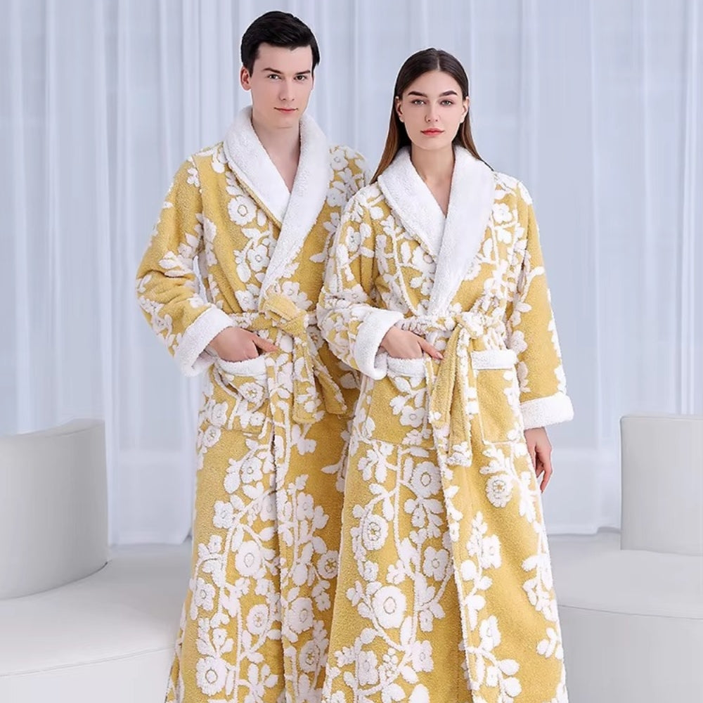 Solane Luxe Jacquard Bathrobe Lover's Cream