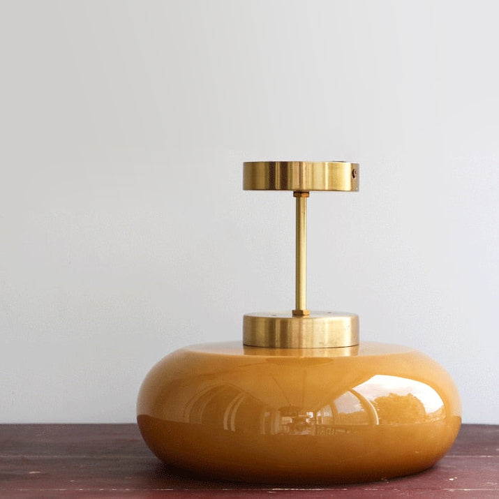Soleil Retro Brass &  Glass Ceiling Lamp