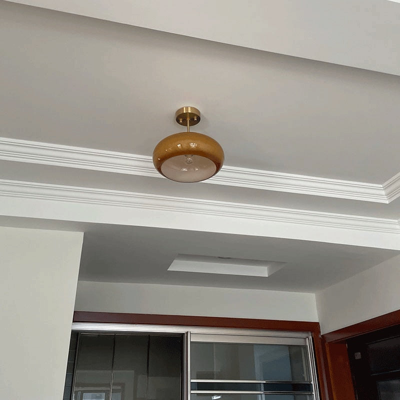 Soleil Retro Brass &  Glass Ceiling Lamp