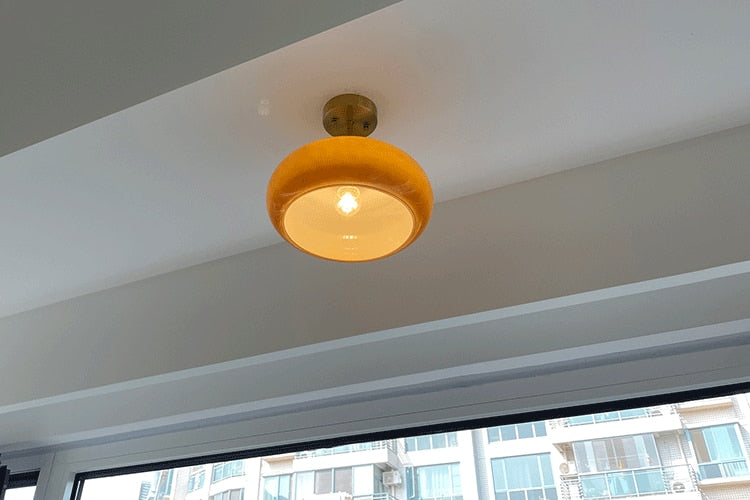 Soleil Retro Brass &  Glass Ceiling Lamp