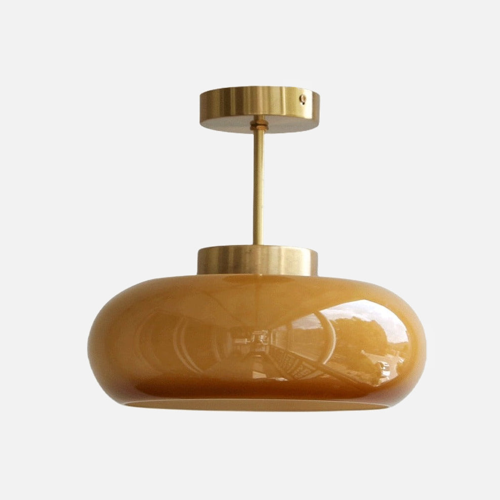Soleil Retro Brass &  Glass Ceiling Lamp