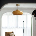 Soleil Retro Brass &  Glass Ceiling Lamp