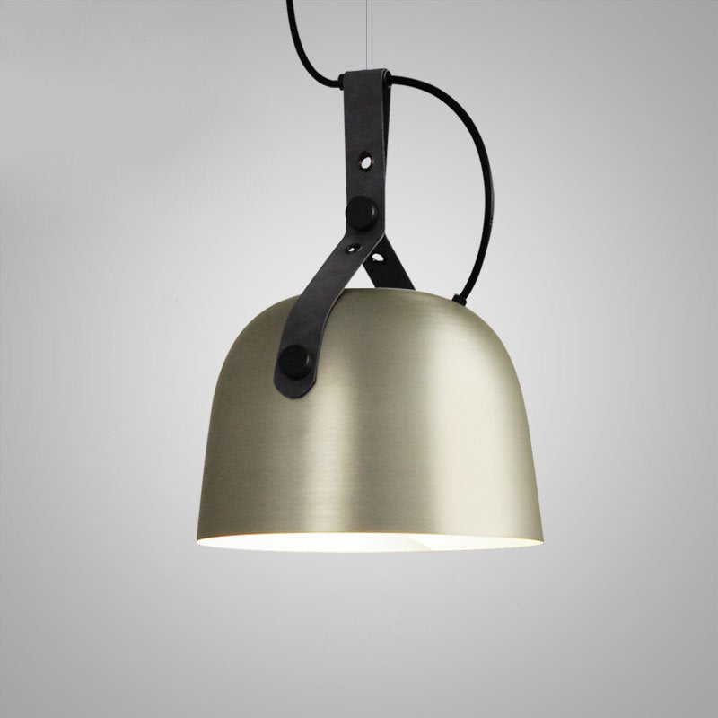 Sonoma Metal & Leather LED Pendant Light Silver Short
