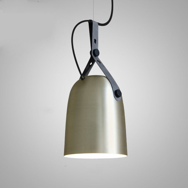 Sonoma Metal & Leather LED Pendant Light Silver Long