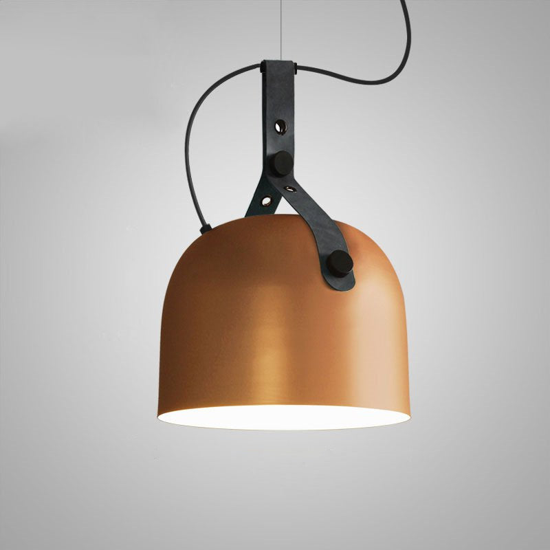 Sonoma Metal & Leather LED Pendant Light Copper Short