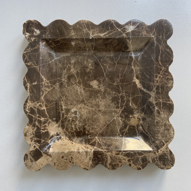 Sophya Stone Catch All Tray Brown Marble