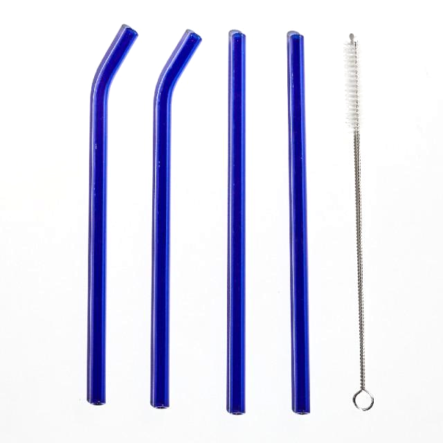Sorbet Glass Straw 4Pc Set Blue