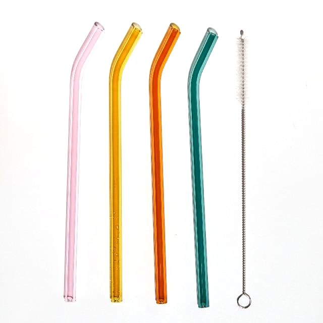 Sorbet Glass Straw 4Pc Set Rainbow