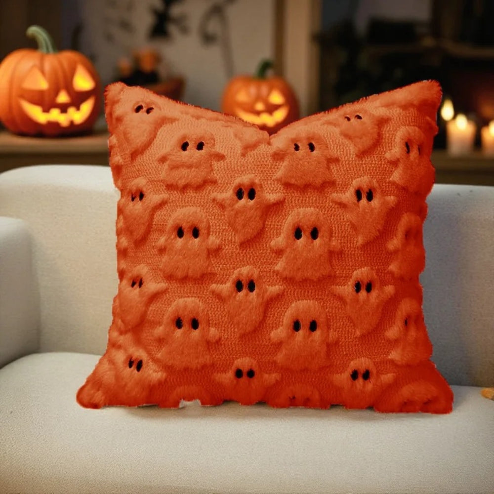 Spooky Ghost Plush Halloween Cushion Cover Pumpkin Ghost