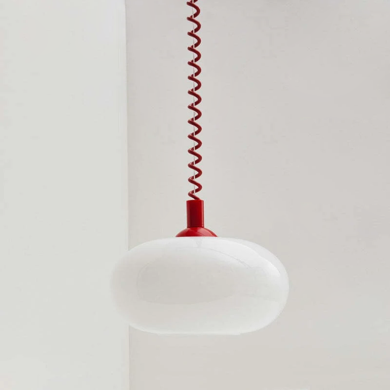 Spring Wire Retractable Pendant Light Red