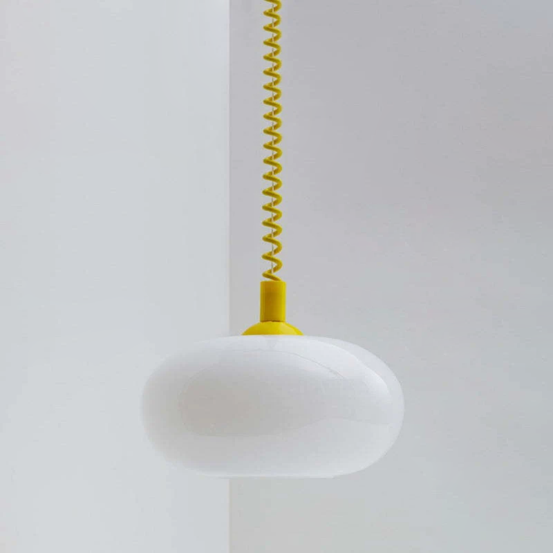 Spring Wire Retractable Pendant Light Yellow