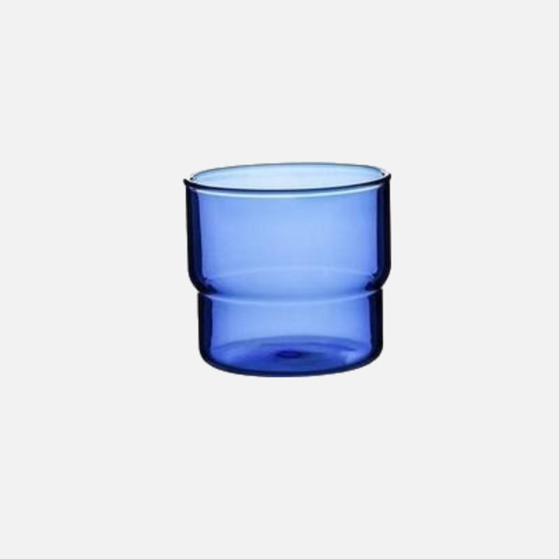 Stack Drinking Glasses Short Blue
