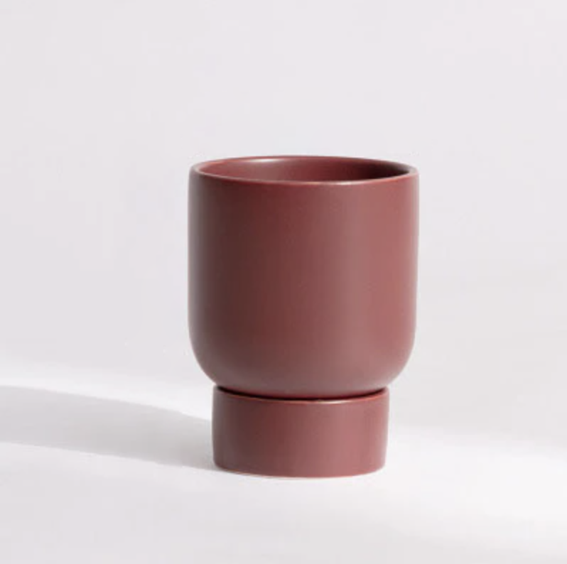 Stacked Camper Flower Pot Dark Red Small