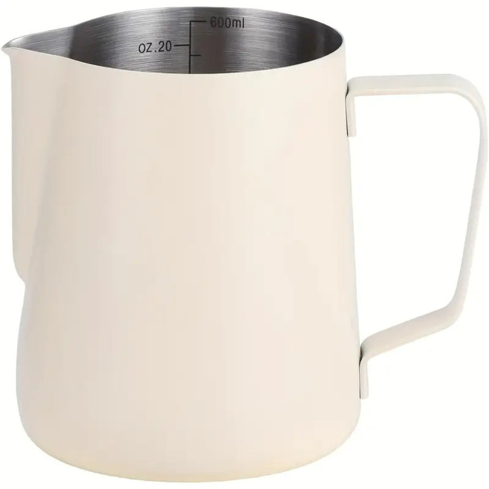 Stainless Steel Milk Frothing Pitcher White 600ml