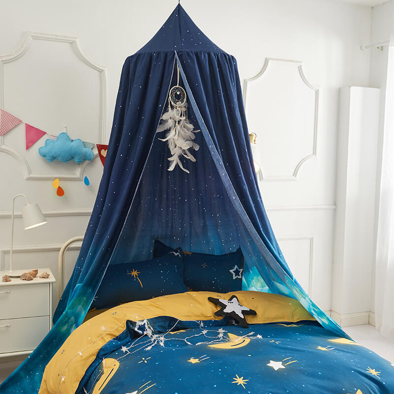 Space World Kids Bed Canopy – Blackout Star Design Style E