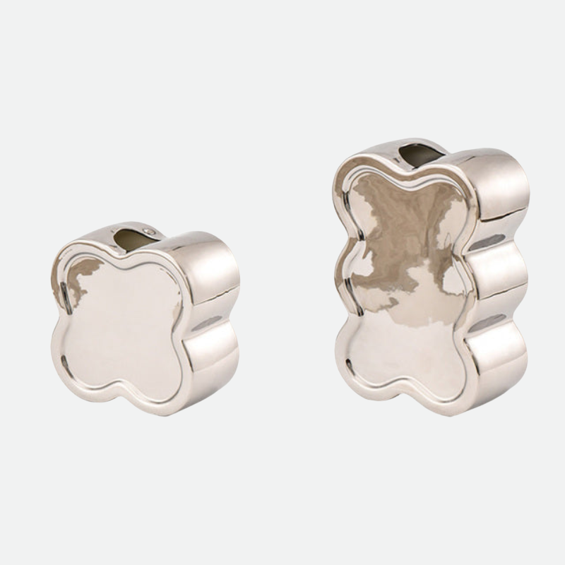 Steel Rose Plated Ceramic Vases