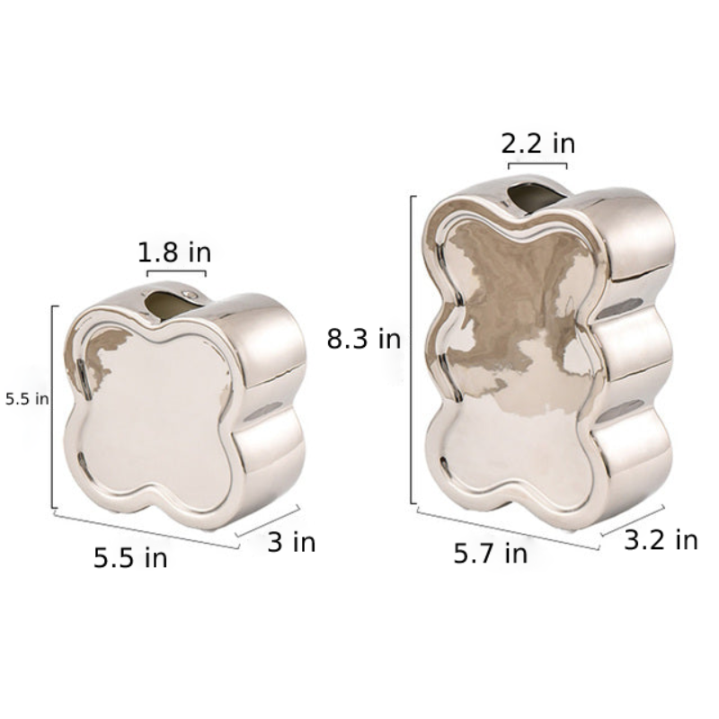 Steel Rose Plated Ceramic Vases