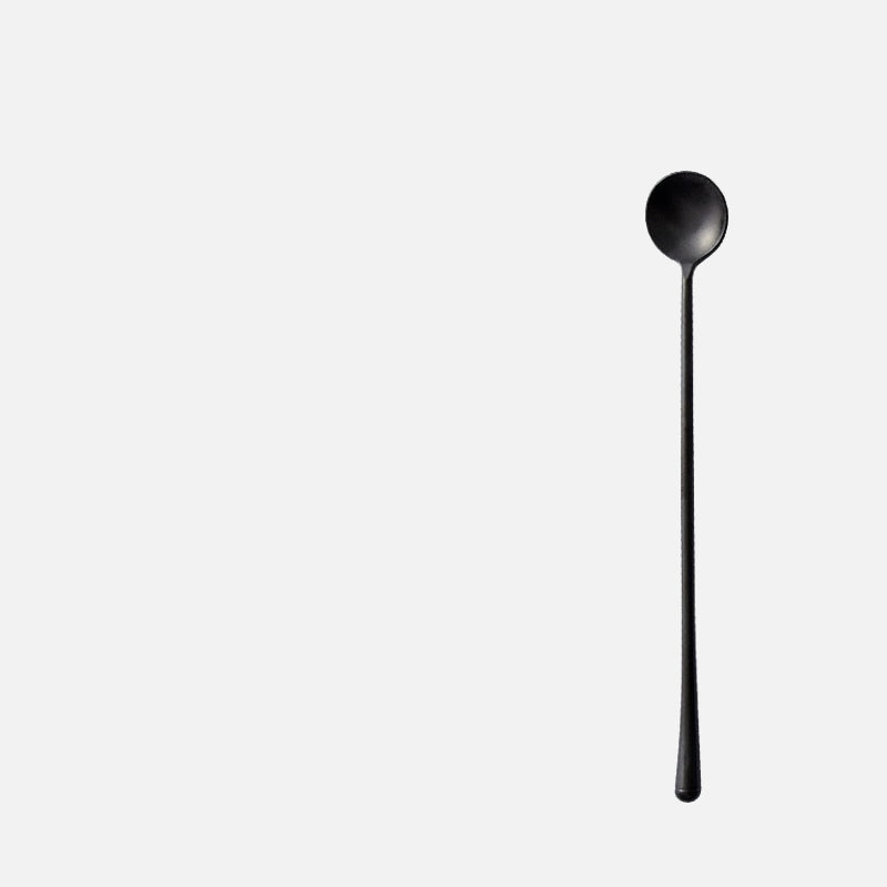 Stein Black Finish Stainless Steel Flatware Long Dessert Spoon